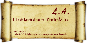 Lichtenstern András névjegykártya